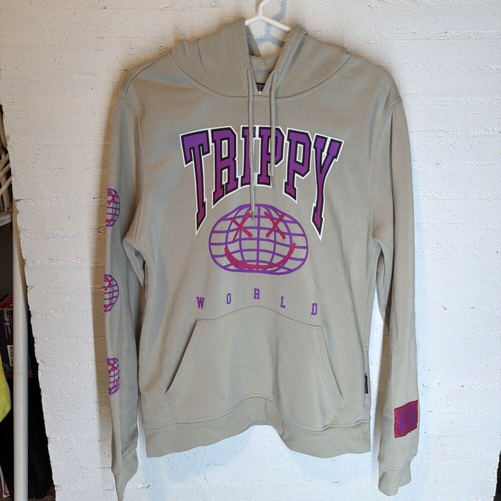 Brooklyn Cloth Mfg Co Trippy World Hoodie Rare Color Way Unisex Med EUC